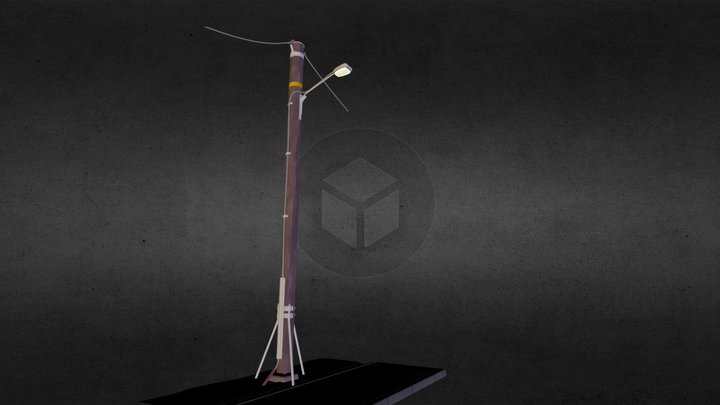 Streetlight on a telephone pole 3D Model