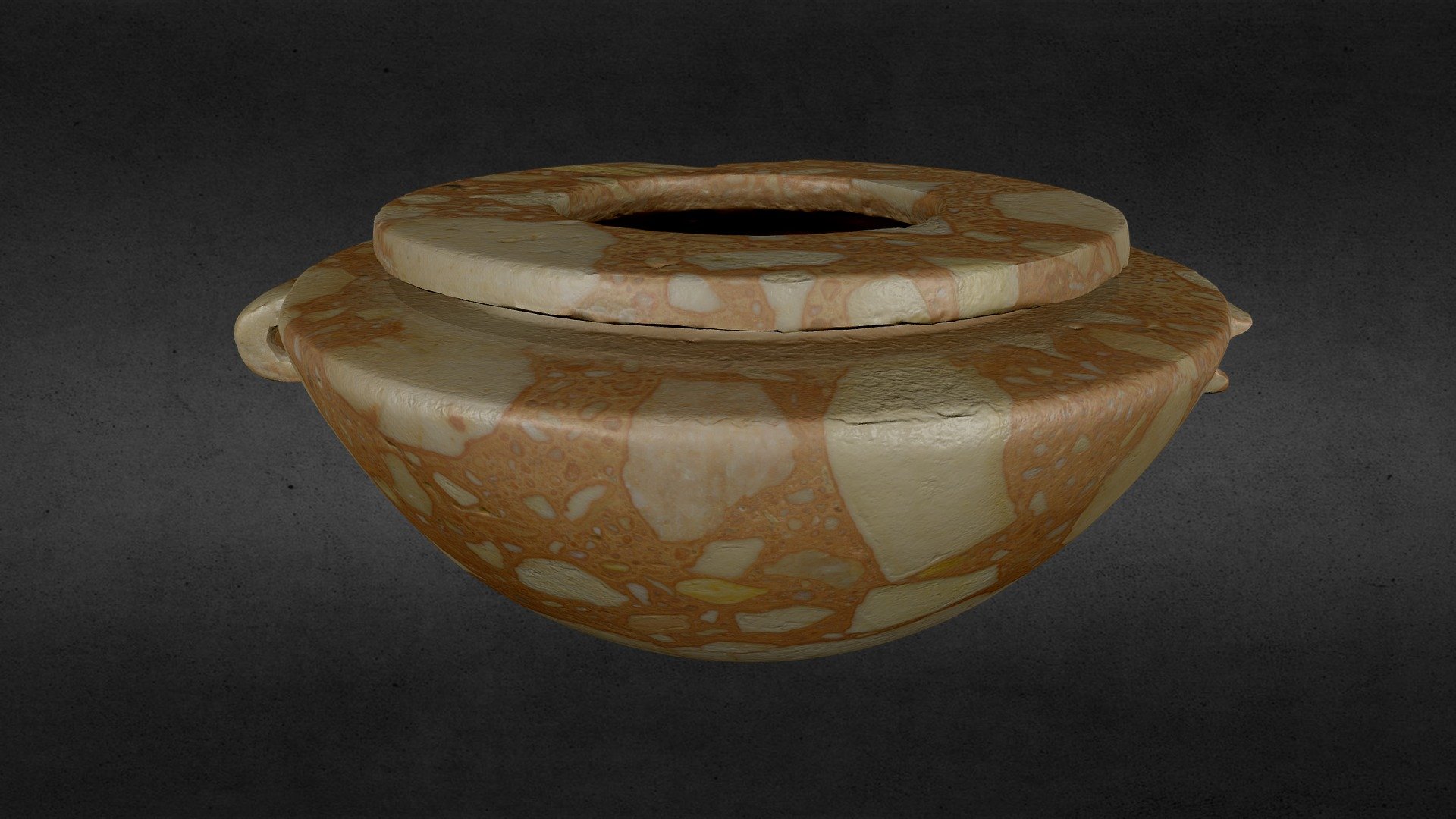 Breccia vessel with lug handles (3300-2900 BCE)
