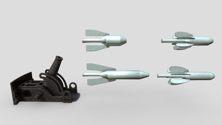 Mortier de 58 mm type 2 3D Model