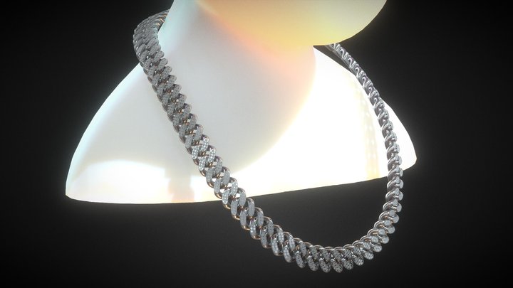 Diamond Link Chain (Modeled Diamonds) 3D Model