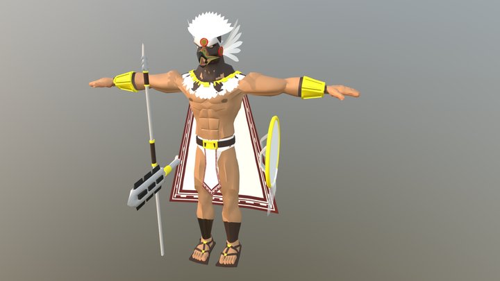 Aztect Warrior Export 3D Model
