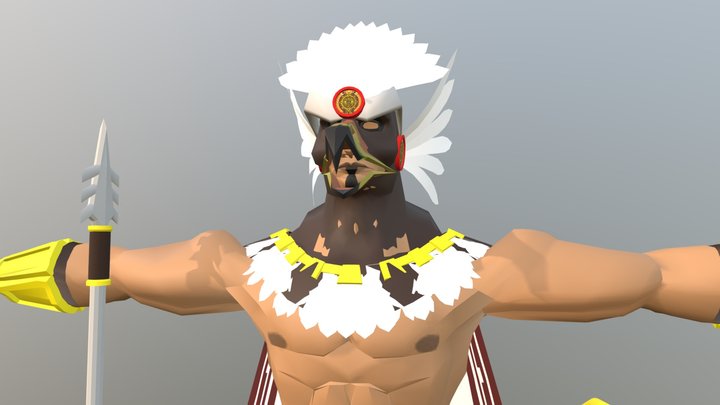 Aztect Warrior Export 3D Model