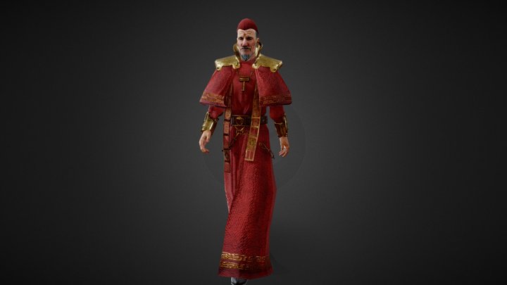 The Dark Mod priest, PBR test 3D Model