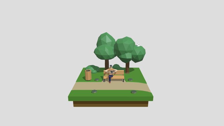 morning reading in the park 3D Model