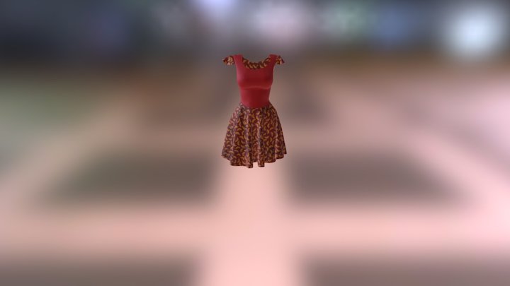 Simple Ankara Gown 3D Model