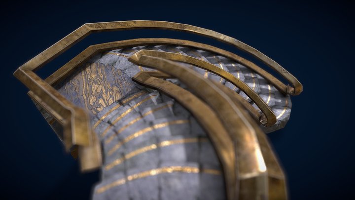 Refined Old Curved Stairs 3D Model