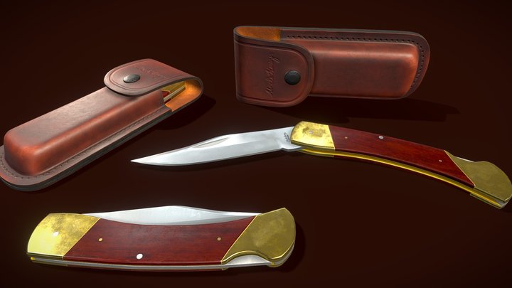 Schrade Uncle Henry LB7 Hunting Knife 3D Model