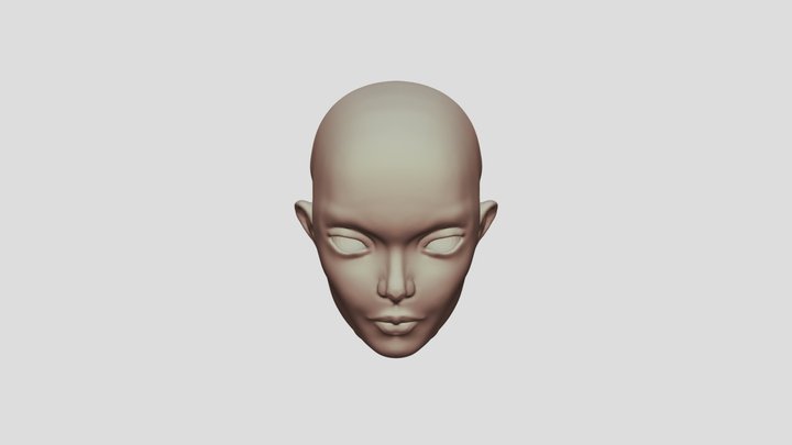 Female Head 3D Model