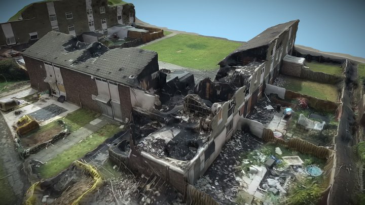 Burned down house - Hull, UK | Drone 3D Scan – Modello 3D gratuito STL