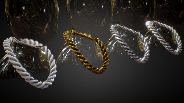 Spiral Chains - Set of 4 3D Model