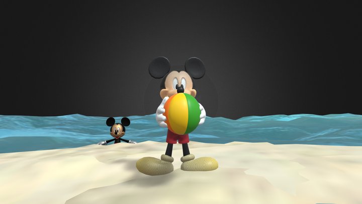 beach ball mickey 3D Model