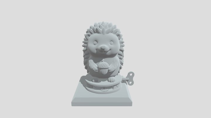 Cute Winding Hedgehog with Acorn Box