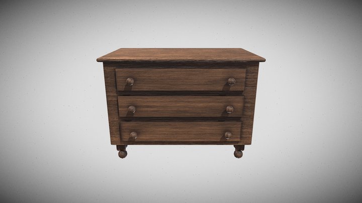 Bedside Wood Table 3D Model