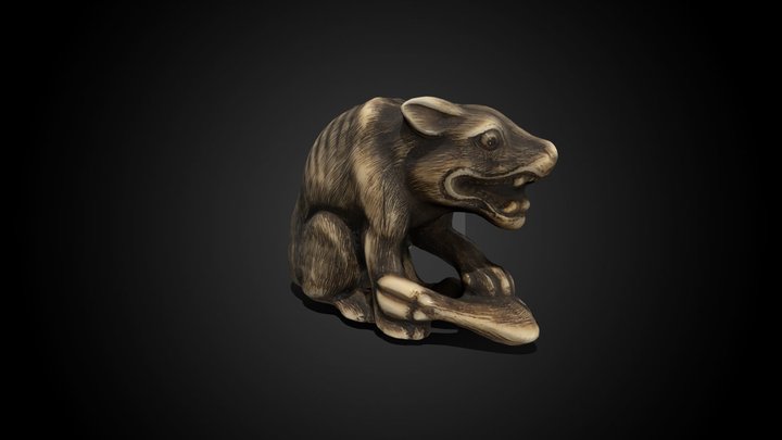 Wolf netsuke – Gratis 3D-model STL