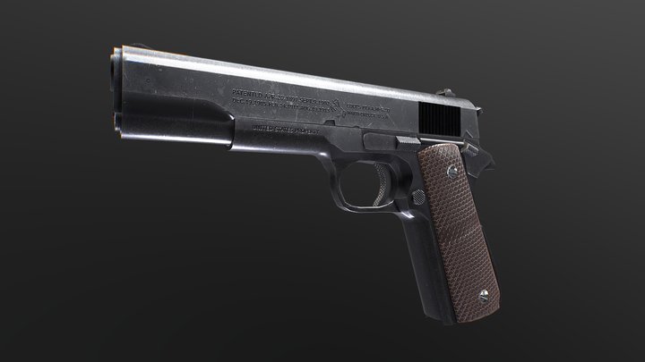 M1911 Colt Pistol 3D Model