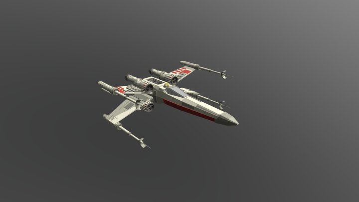 Low Poly X-Wing 3D Model