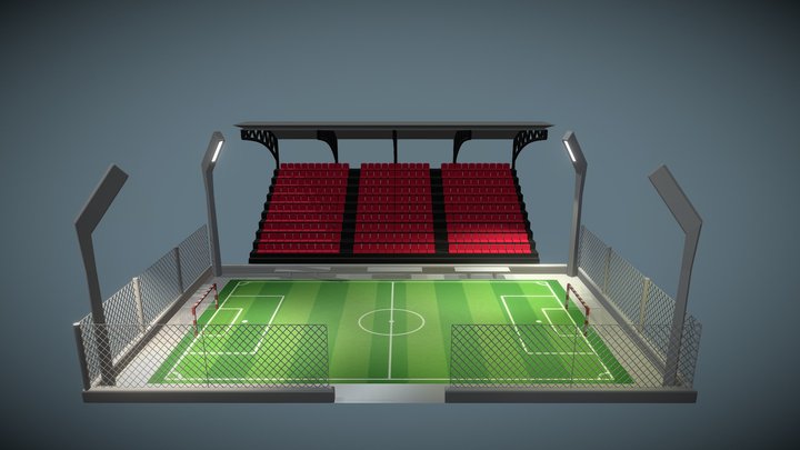 Football Court 3D Model