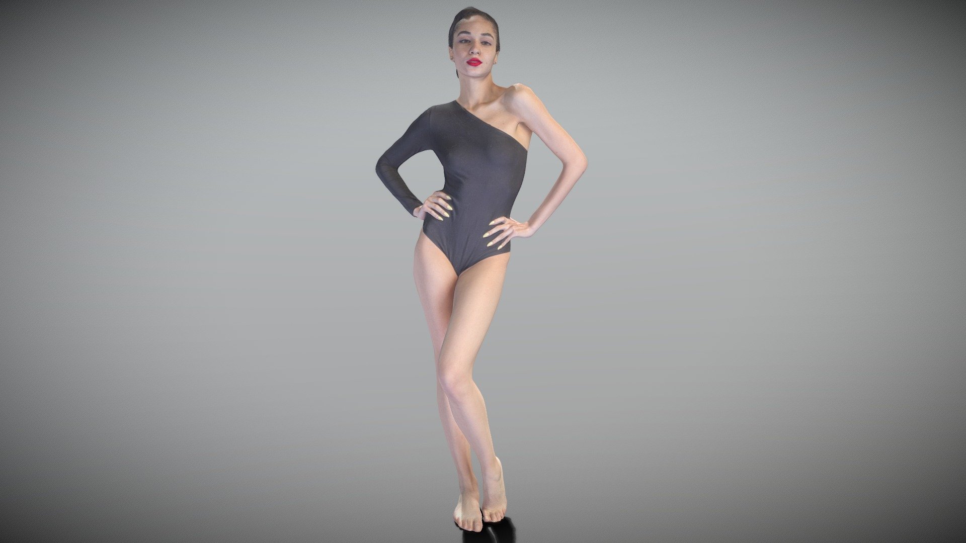 Charming woman in black bodysuit 179 — Sketchfab embed 3D viewer