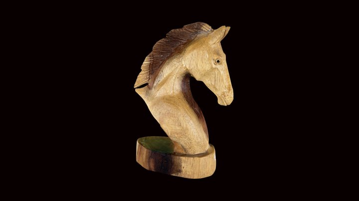 Carved wooden horse 3D Model