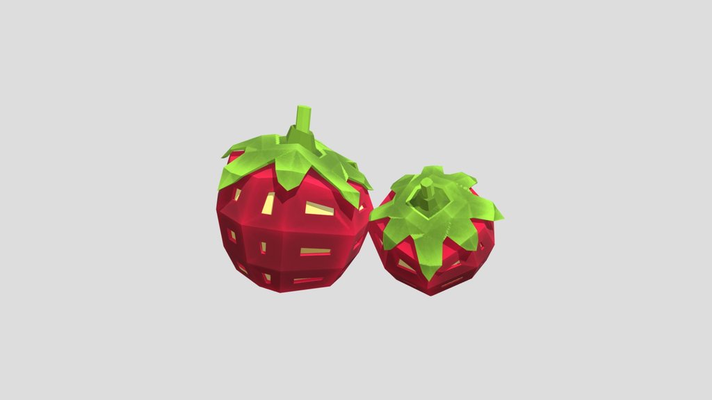 Low Poly Fruit Strawberry