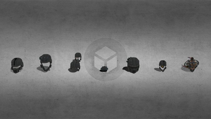 Astro Helmets 3D Model