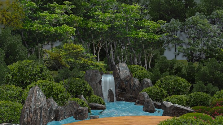 Villa with garden – Gratis 3D-model STL