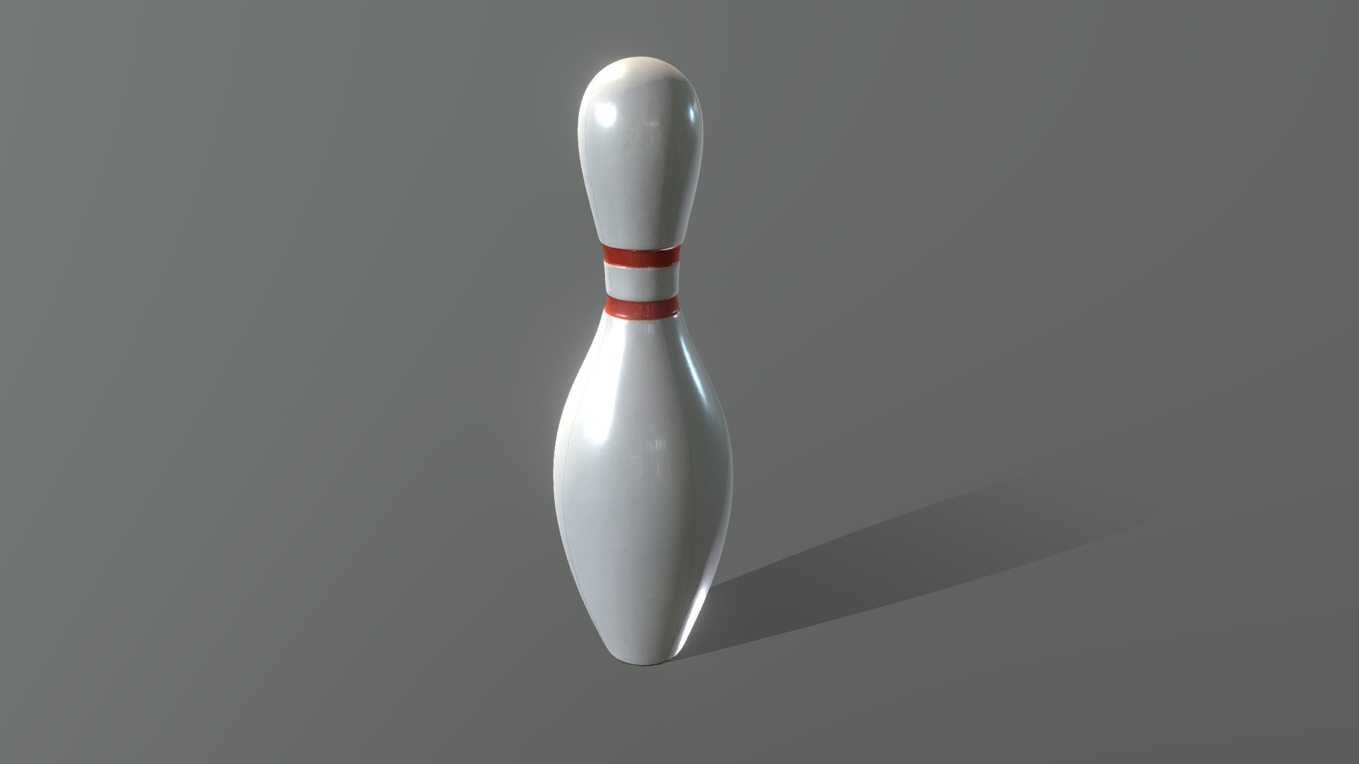 3D model Bowling Pin - This is a 3D model of the Bowling Pin. The 3D model is about a white bottle with a red stripe.