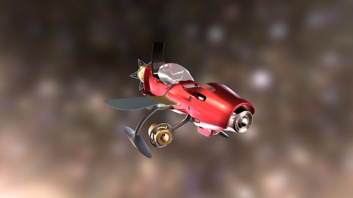 Retro Futuristic HoverCycle 3D Model