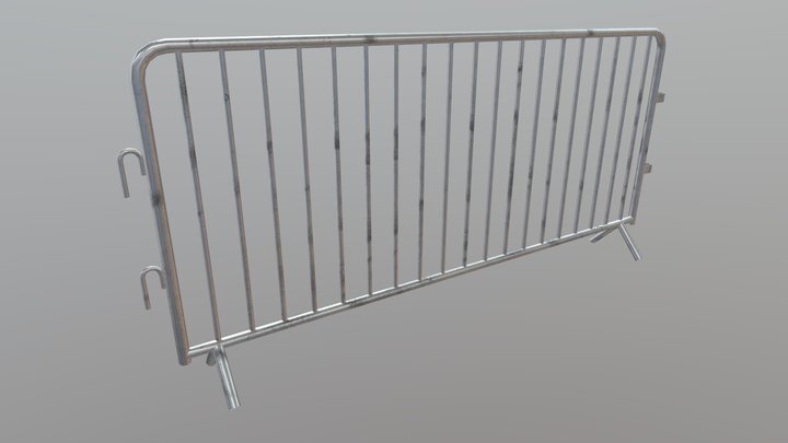 Metal Crowd Barrier 3D Model