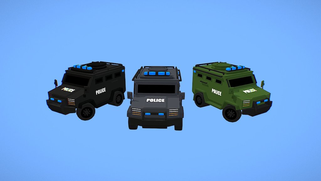 Low Poly SWAT Trucks