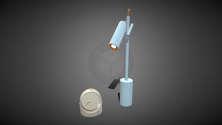 Deskrisk table lamp and clock set – Free 3D Model STL
