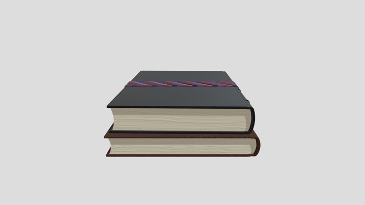 Bound Books Textured 3D Model