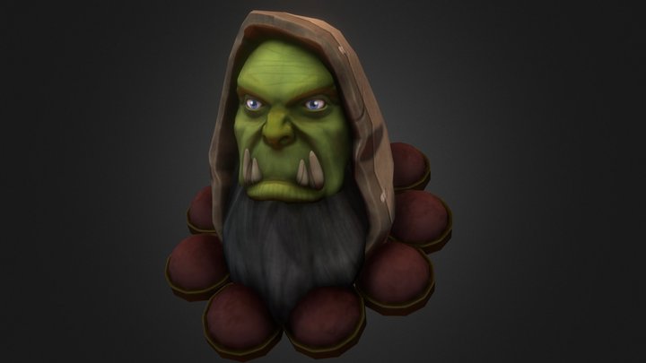Hand-painted Thrall portrait. 3D Model