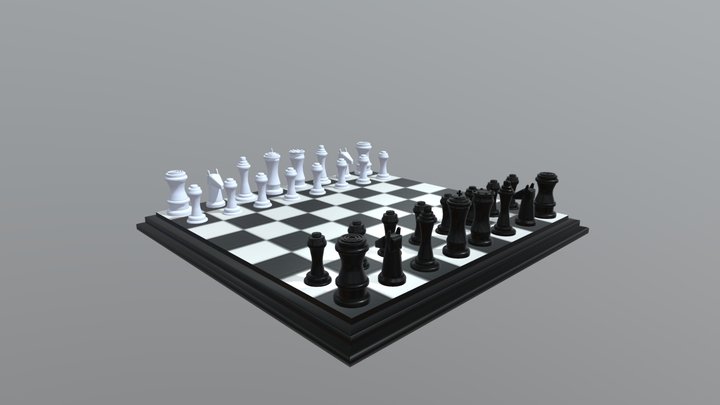Chess board marble version 3d model 3D Model