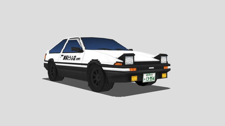 AE86 Low Poly Fujiwara Tofu Shop (Version 2) 3D Model