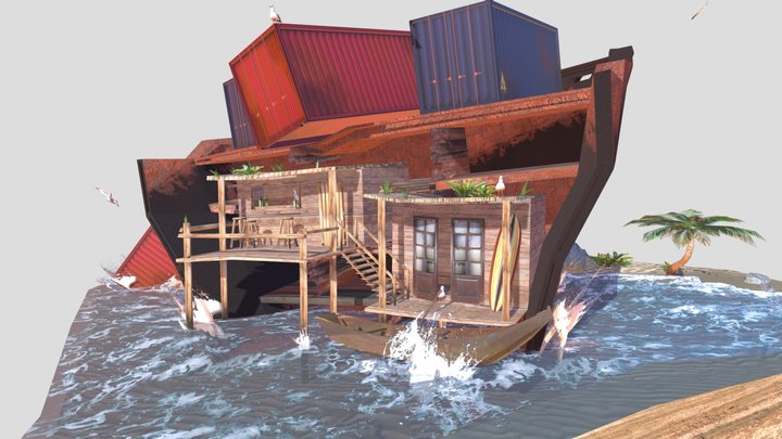 DAE Diorama - by the ocean 3D Model
