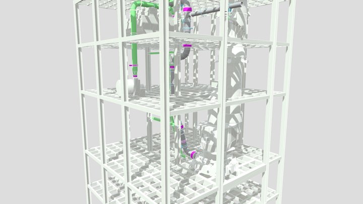 Газоходы рекуператора ОПТ 870/6,5-670/7 3D Model