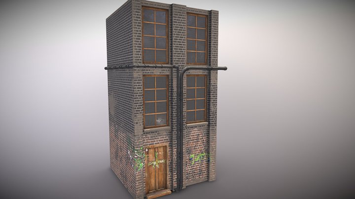 Brick building graffiti – Free 3D Model STL