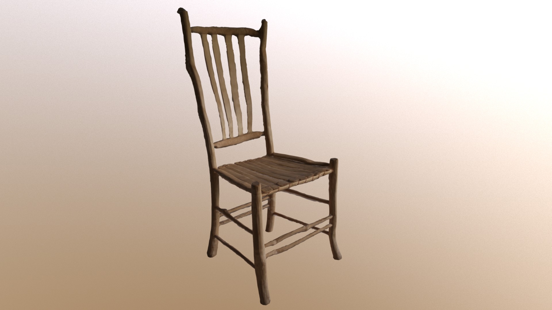 3D model Hand Made Green Ash Chair - This is a 3D model of the Hand Made Green Ash Chair. The 3D model is about a chair with a cushion.