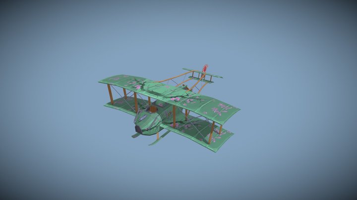 Green tea plane 3D Model