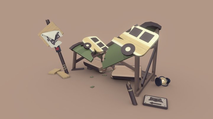 Broken BUS Station of azure lane – Free 3D Model STL