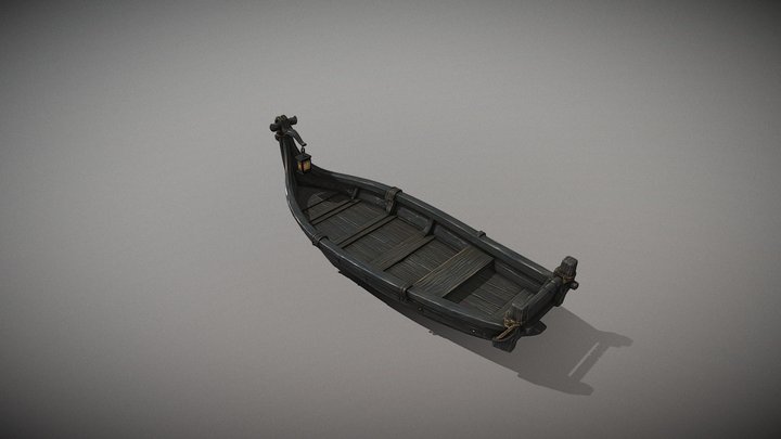 Wooden Riverboat with Lantern_Ri