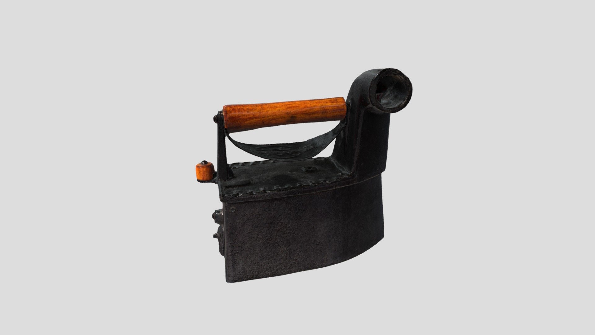 Charcoal iron with chimney