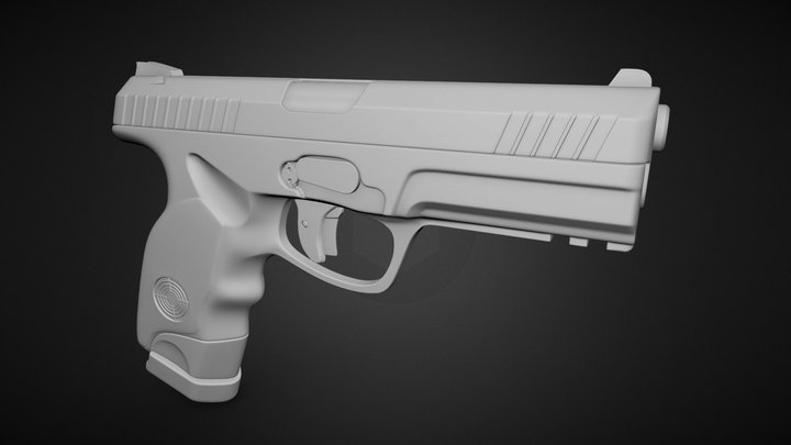 Pistol Steyr L9-A1 (High Poly) 3D Model