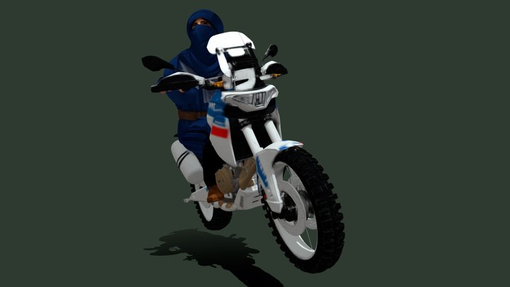 Aprilia Tuareg 660- Blue Driver -  Low  Poly – Modelo 3D gratuito STL