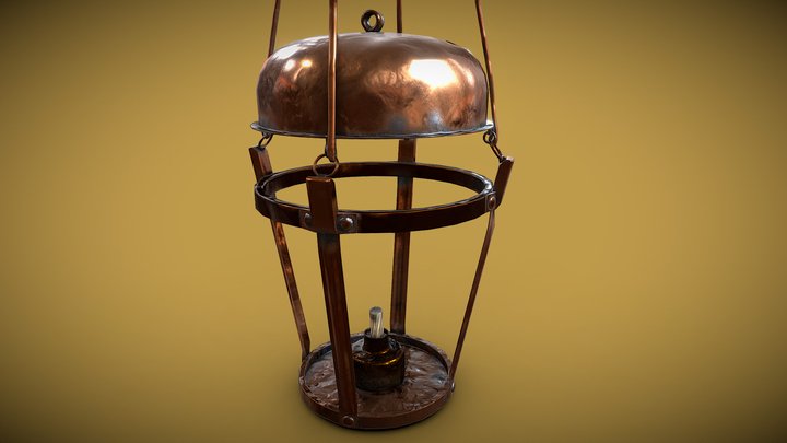 Early Bronze Roman Oil Lamp 3D Model