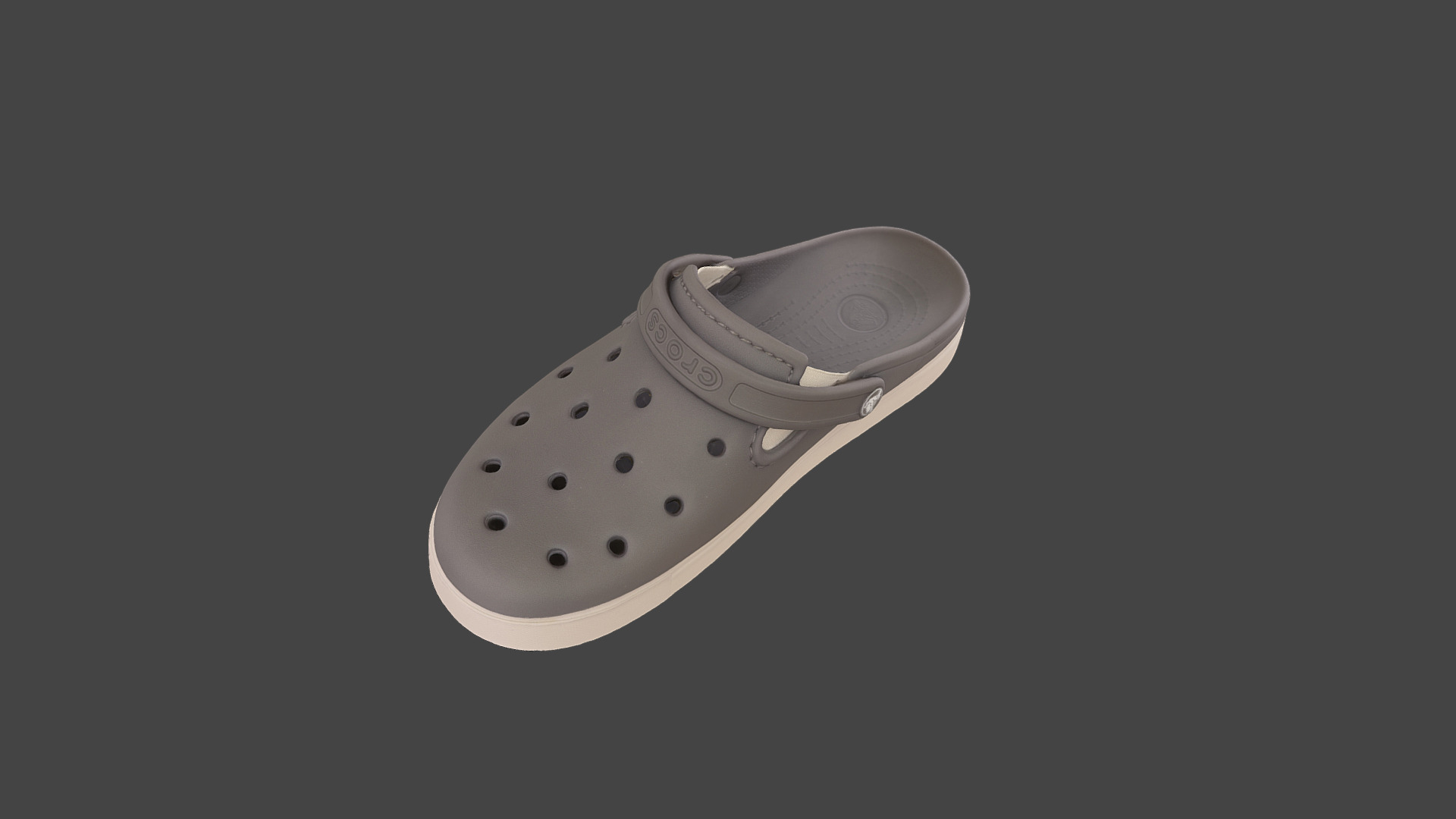 3D model Crocs Slipper - This is a 3D model of the Crocs Slipper. The 3D model is about a white and black object.