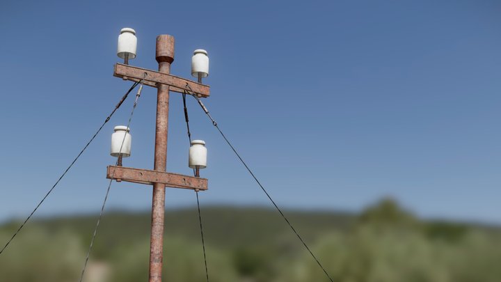 Rooftop Utility Pole 3D Model