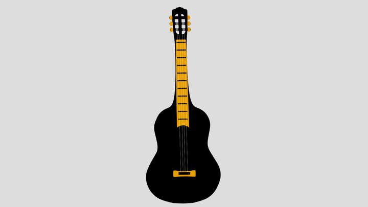 Realistic 3D Guitar Model – Modèle 3D gratuit STL