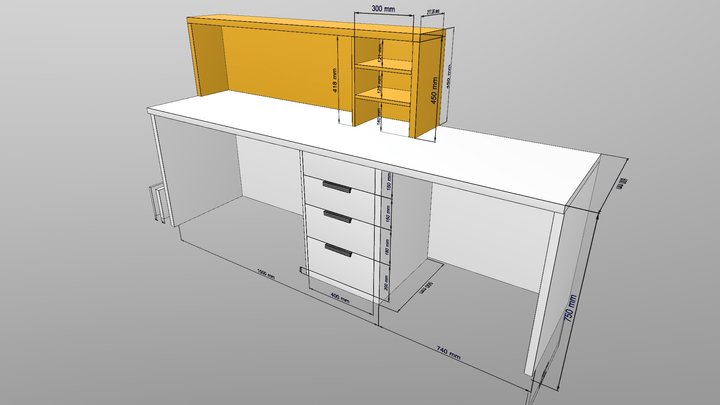Desktop Reception Office 3D Model